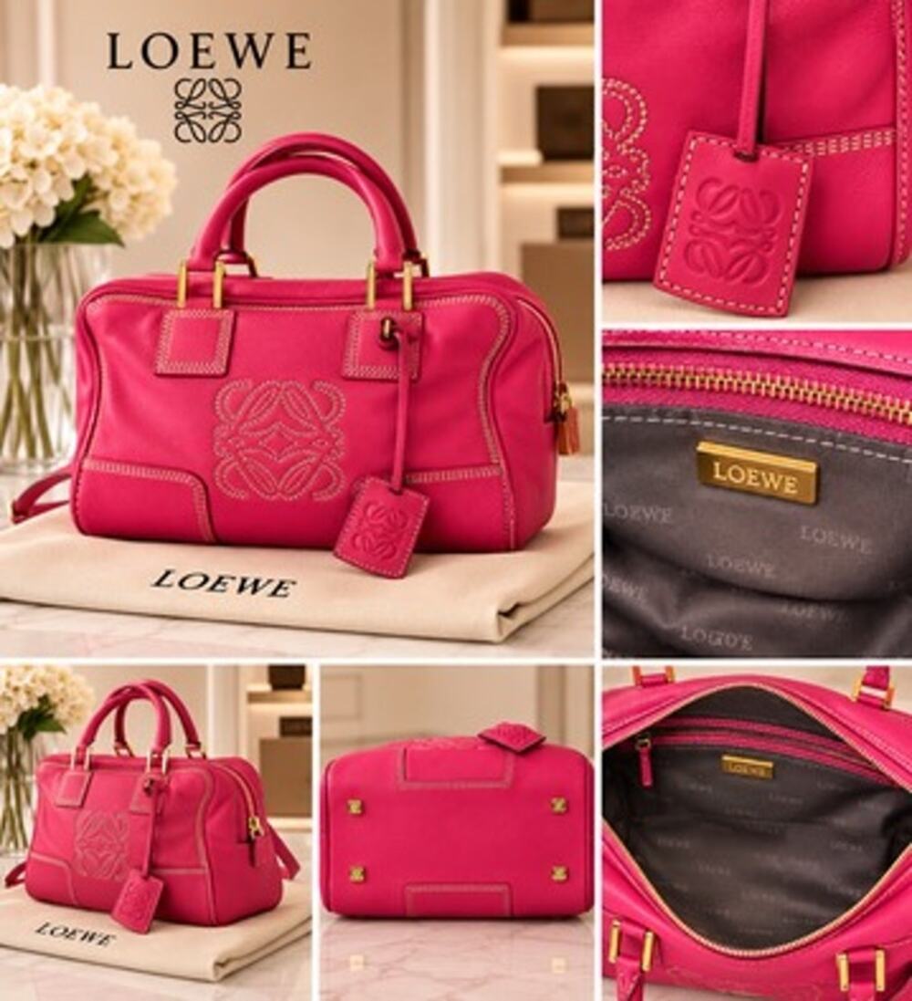 Loewe Pink Anagram Amazona Top Handle Bag